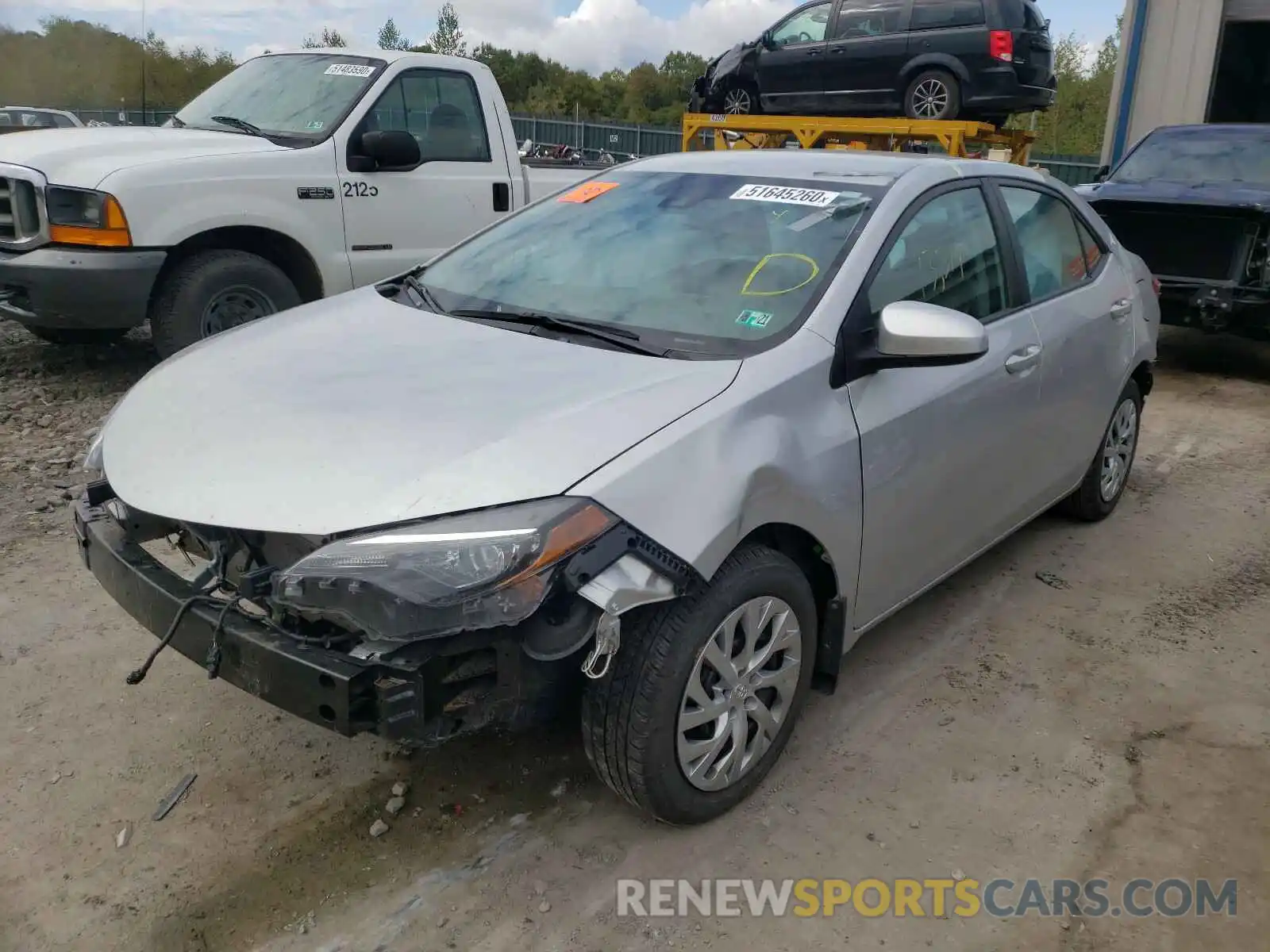2 Photograph of a damaged car 2T1BURHE7KC136877 TOYOTA COROLLA 2019