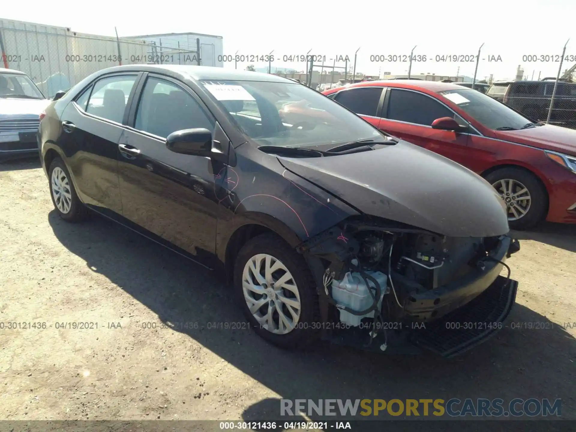 1 Photograph of a damaged car 2T1BURHE7KC137611 TOYOTA COROLLA 2019