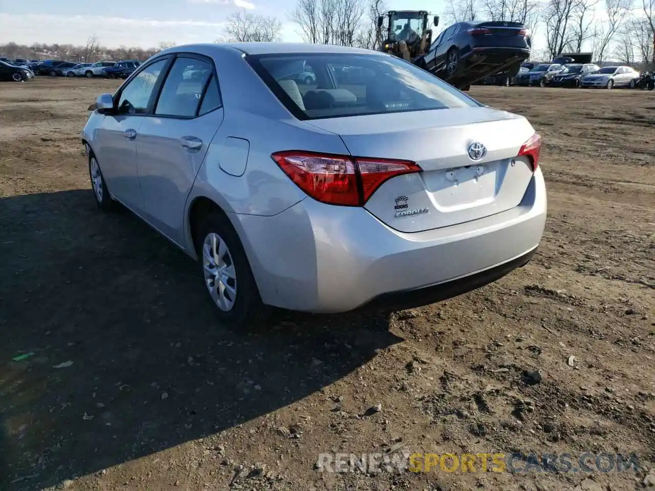 3 Photograph of a damaged car 2T1BURHE7KC139102 TOYOTA COROLLA 2019