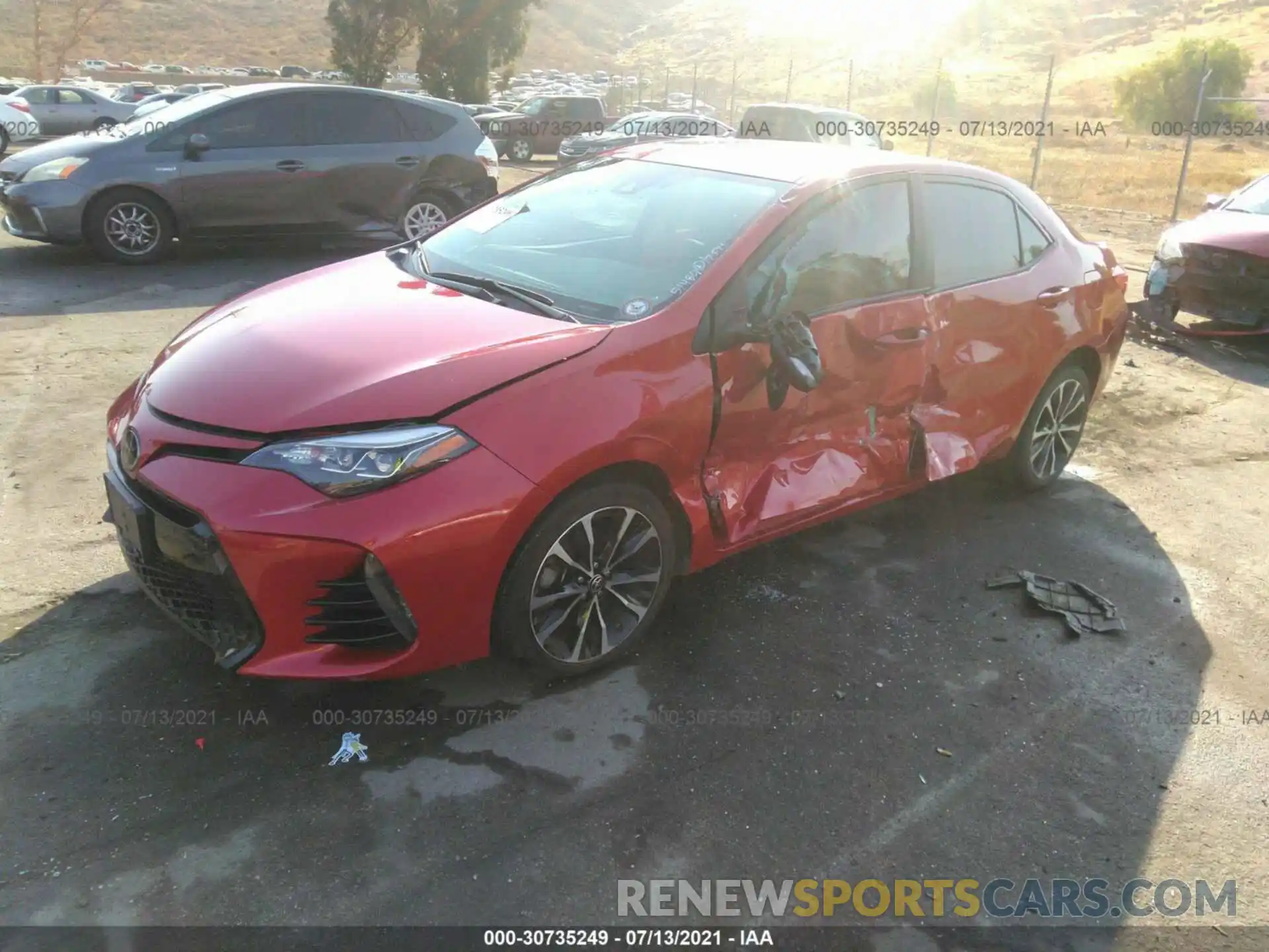 2 Photograph of a damaged car 2T1BURHE7KC139245 TOYOTA COROLLA 2019