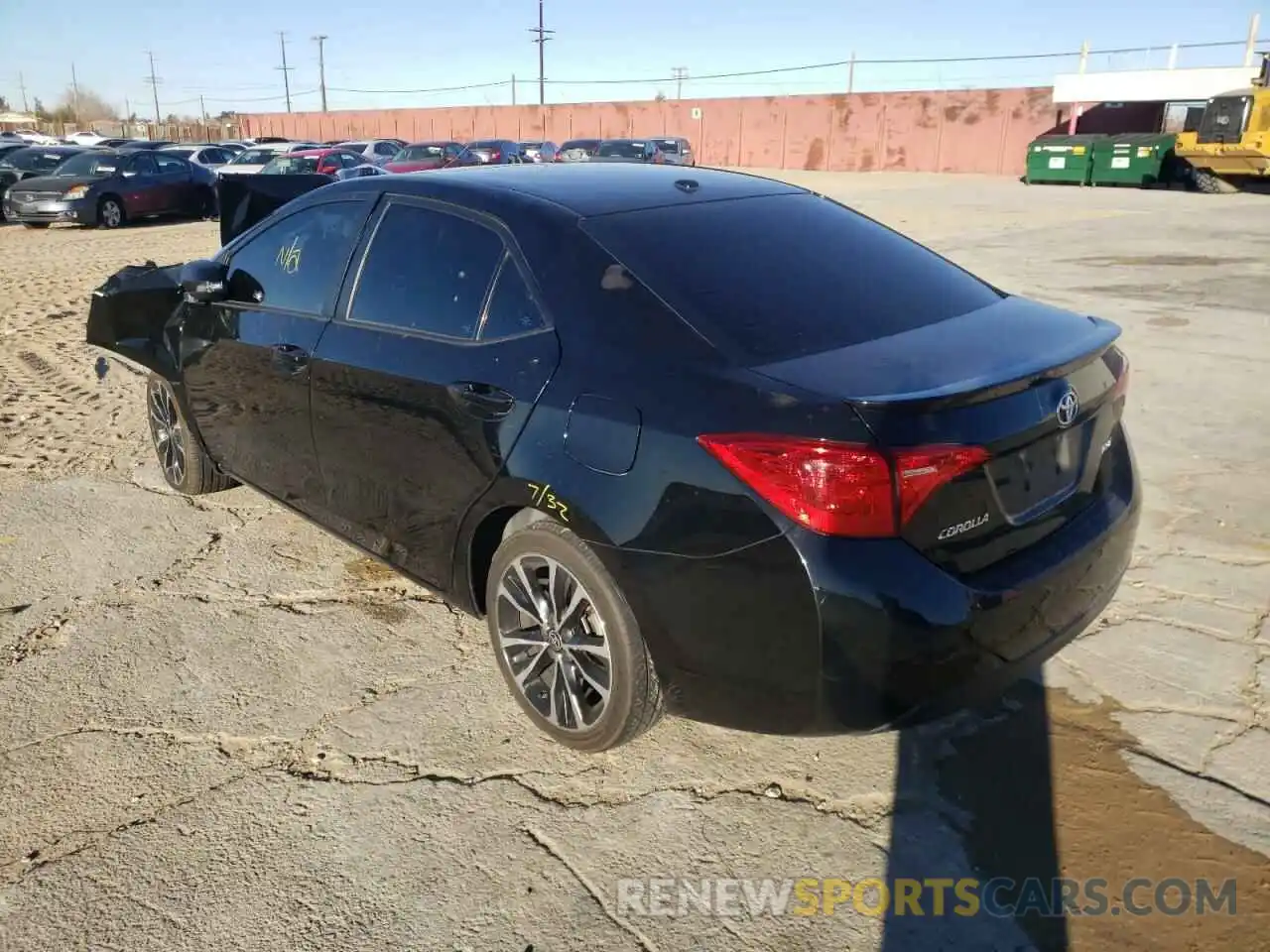 3 Photograph of a damaged car 2T1BURHE7KC140640 TOYOTA COROLLA 2019