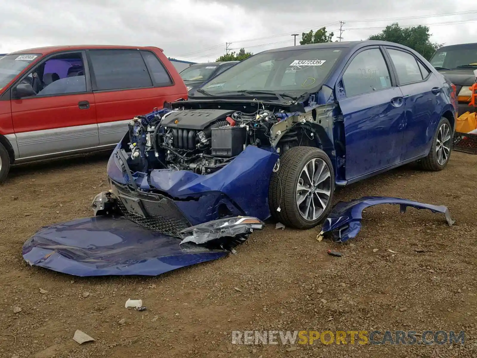 2 Photograph of a damaged car 2T1BURHE7KC142663 TOYOTA COROLLA 2019