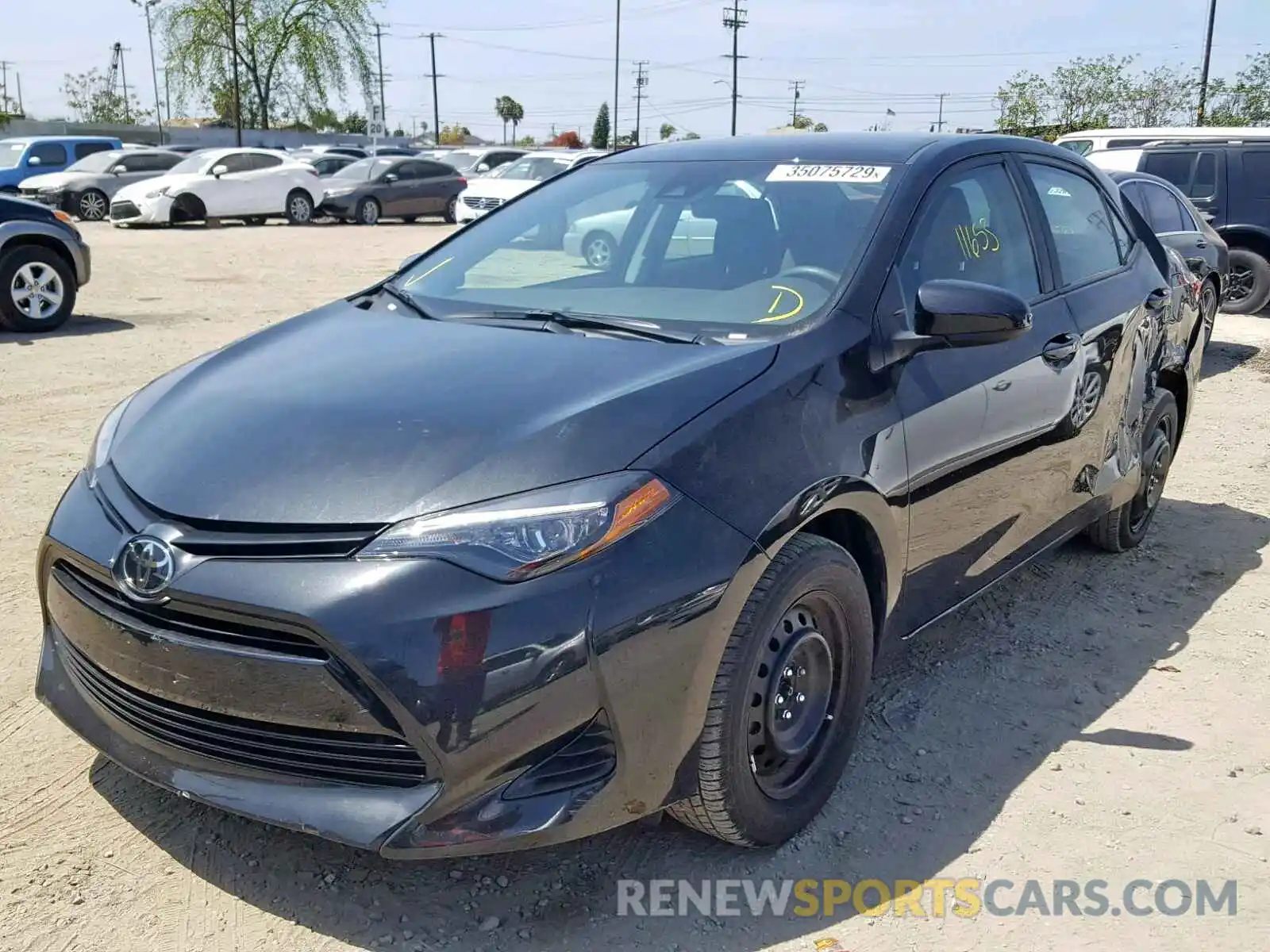 2 Photograph of a damaged car 2T1BURHE7KC166297 TOYOTA COROLLA 2019