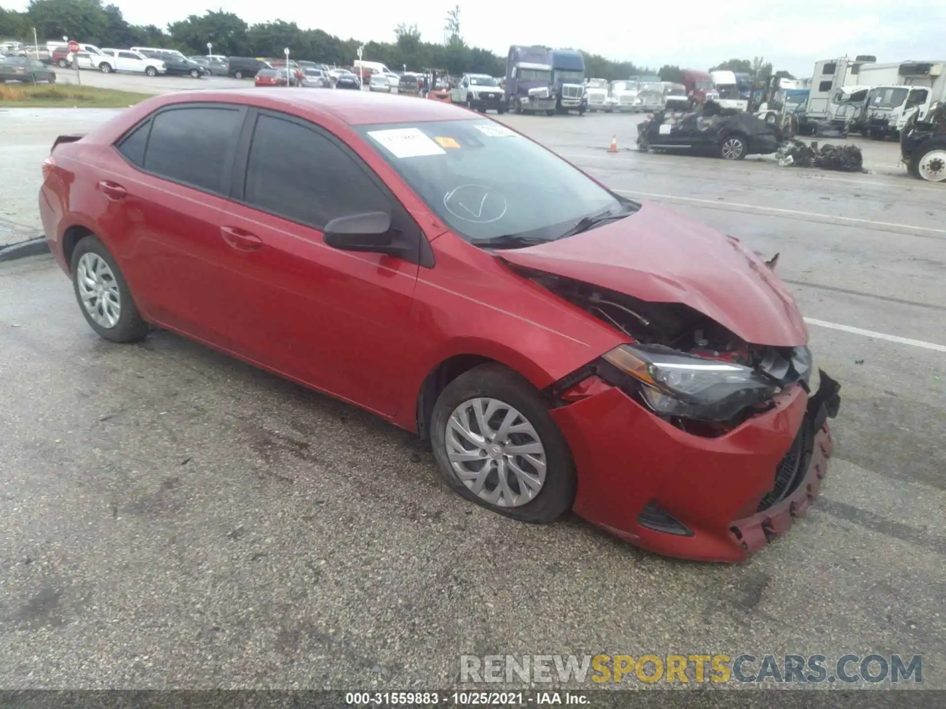 1 Photograph of a damaged car 2T1BURHE7KC171869 TOYOTA COROLLA 2019