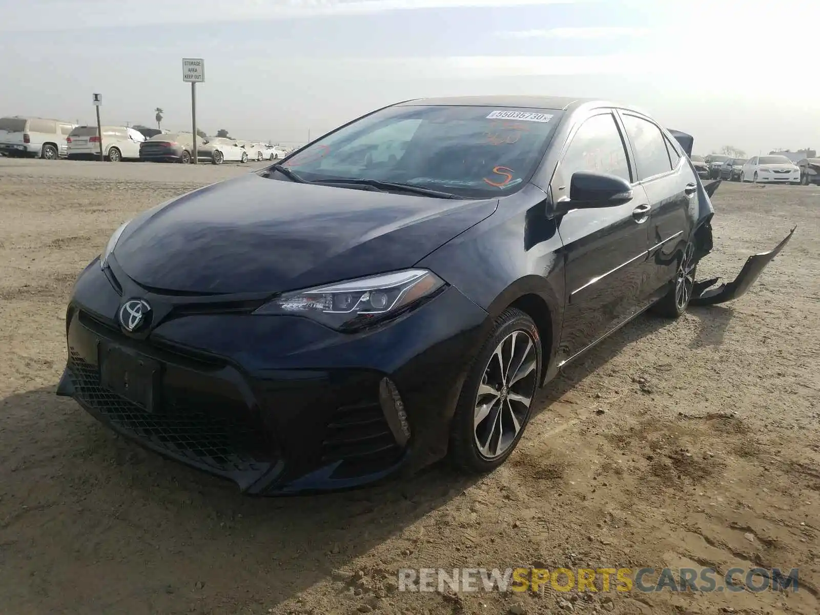 2 Photograph of a damaged car 2T1BURHE7KC173394 TOYOTA COROLLA 2019