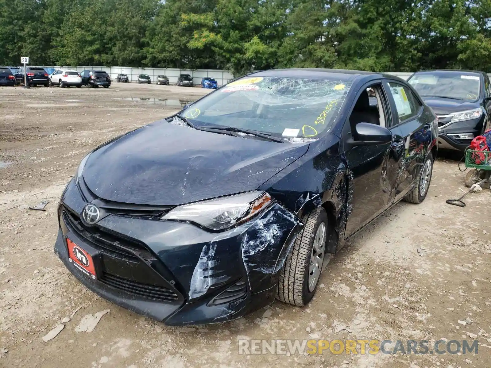 2 Photograph of a damaged car 2T1BURHE7KC176957 TOYOTA COROLLA 2019