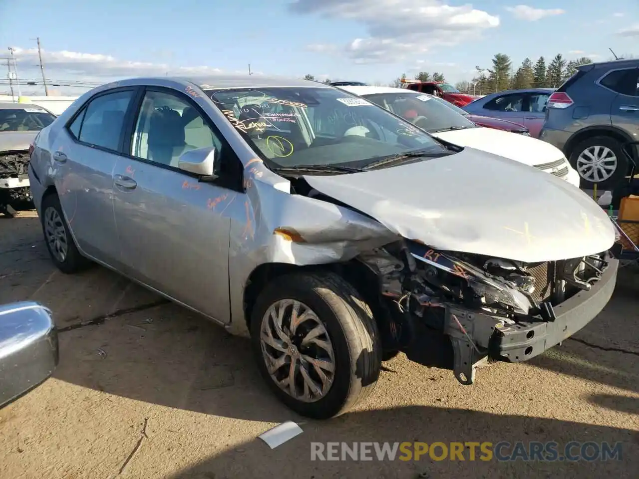 1 Photograph of a damaged car 2T1BURHE7KC182452 TOYOTA COROLLA 2019