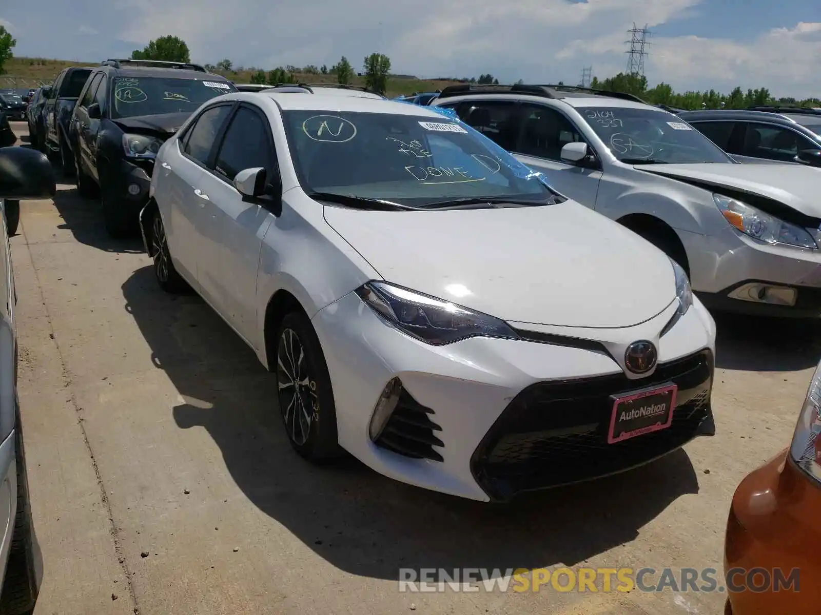 1 Photograph of a damaged car 2T1BURHE7KC182936 TOYOTA COROLLA 2019