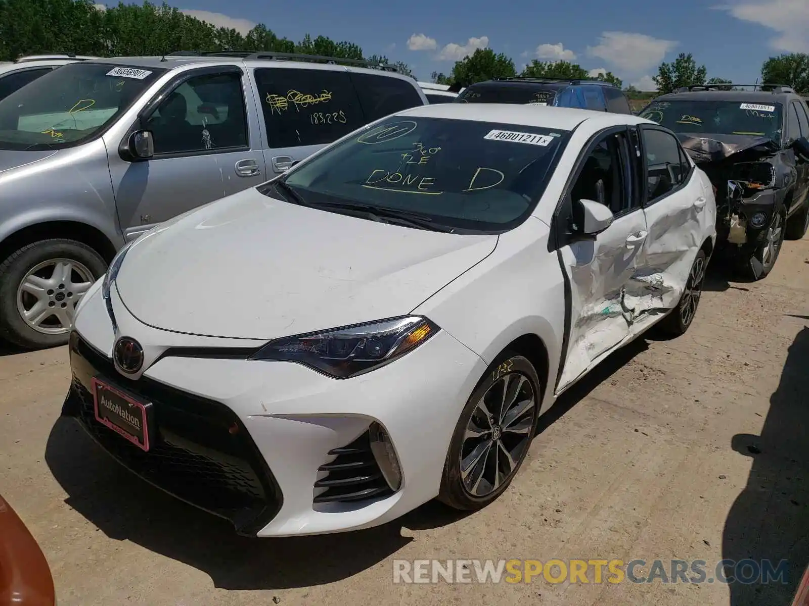 2 Photograph of a damaged car 2T1BURHE7KC182936 TOYOTA COROLLA 2019