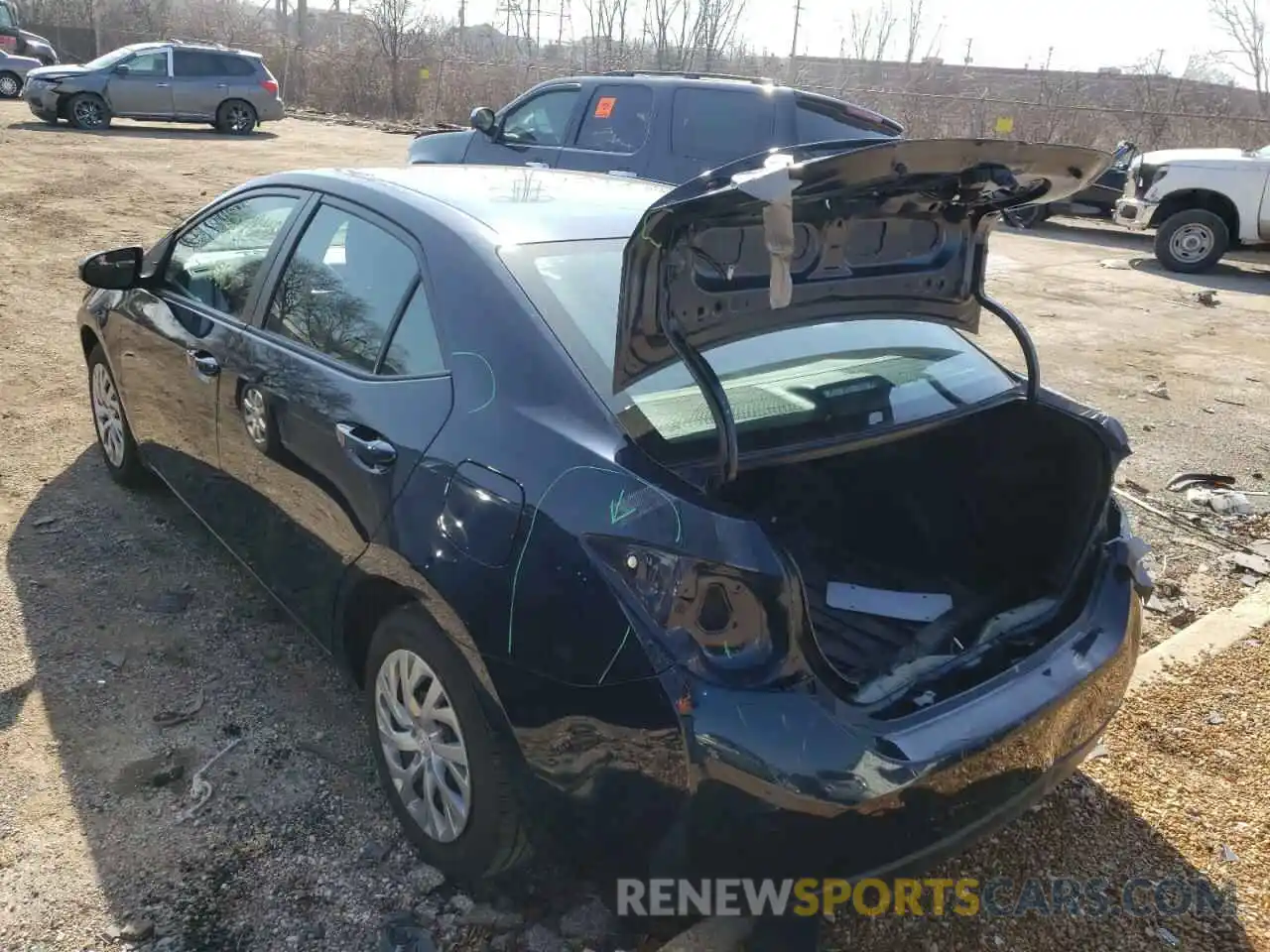 3 Photograph of a damaged car 2T1BURHE7KC187599 TOYOTA COROLLA 2019