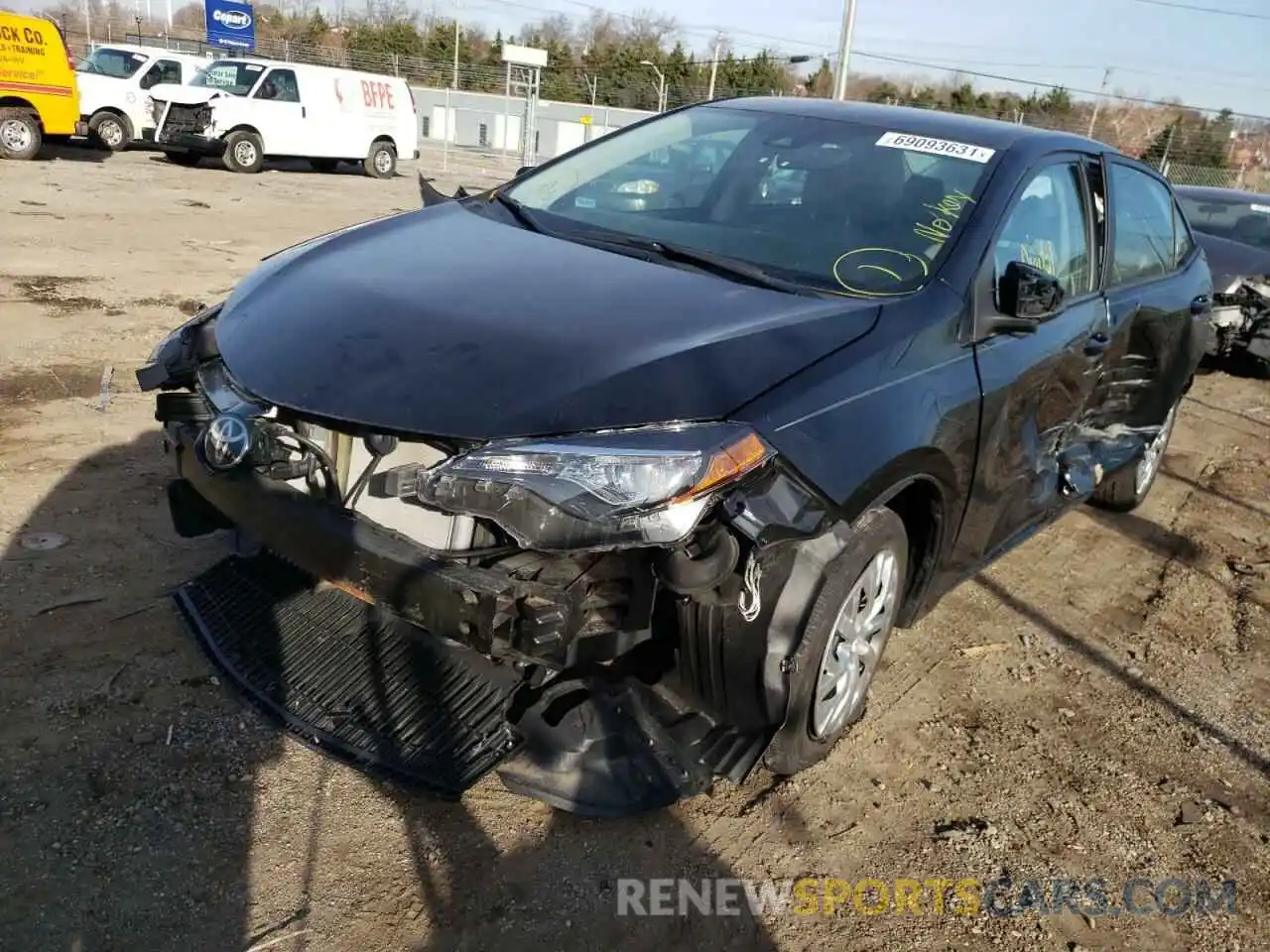 2 Photograph of a damaged car 2T1BURHE7KC192236 TOYOTA COROLLA 2019