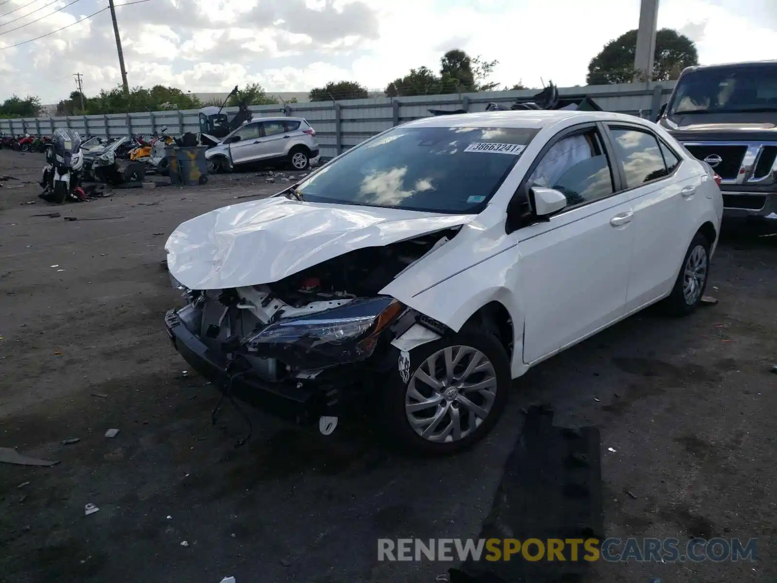 2 Photograph of a damaged car 2T1BURHE7KC193127 TOYOTA COROLLA 2019