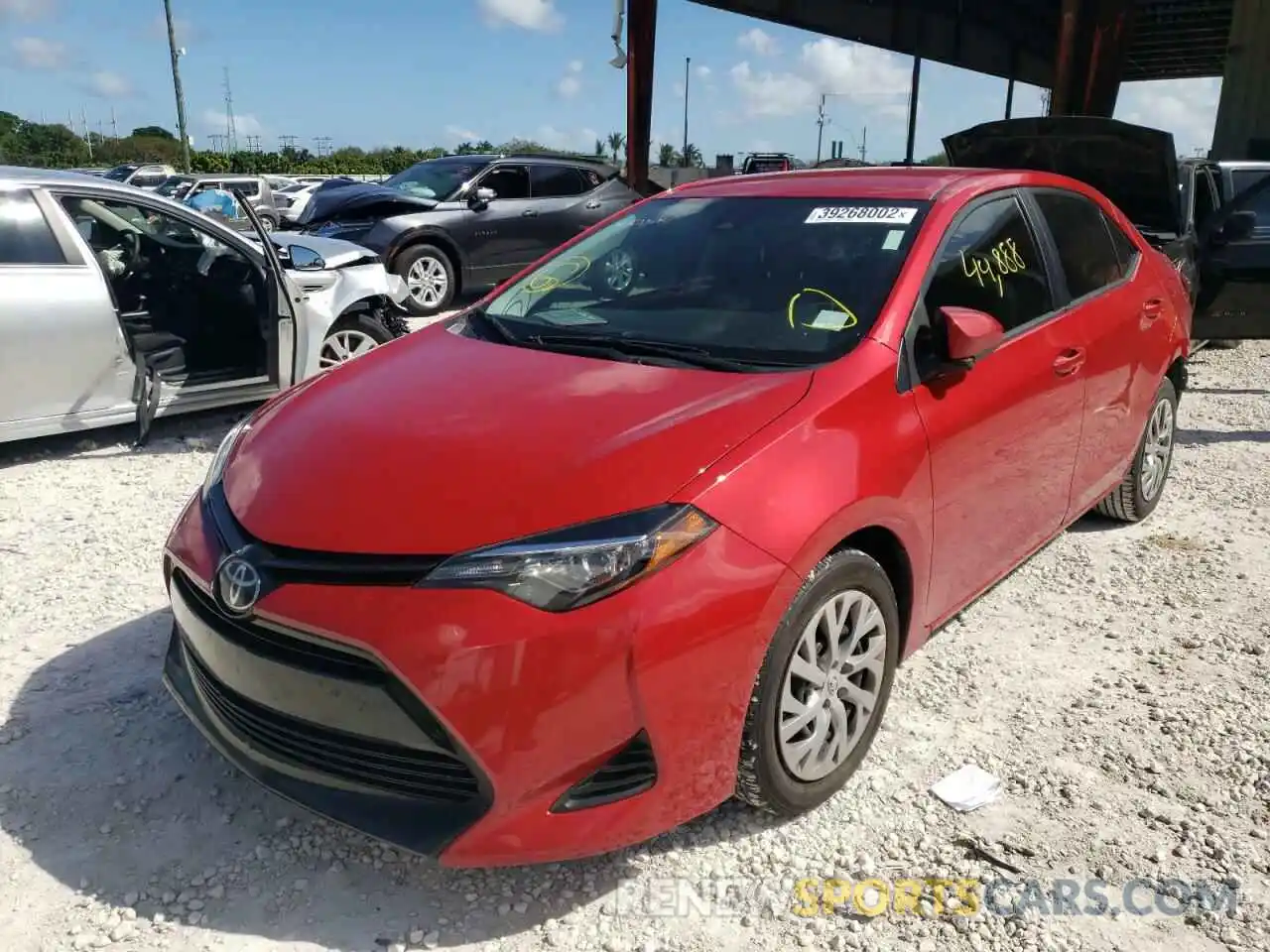 2 Photograph of a damaged car 2T1BURHE7KC194665 TOYOTA COROLLA 2019