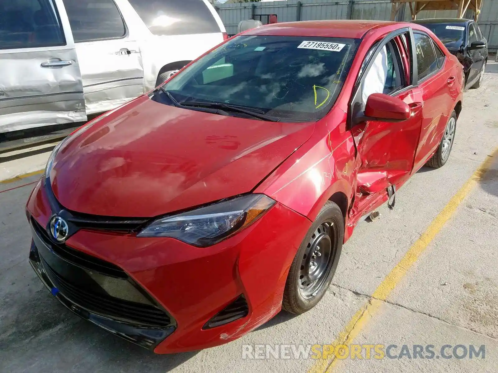 2 Photograph of a damaged car 2T1BURHE7KC195282 TOYOTA COROLLA 2019