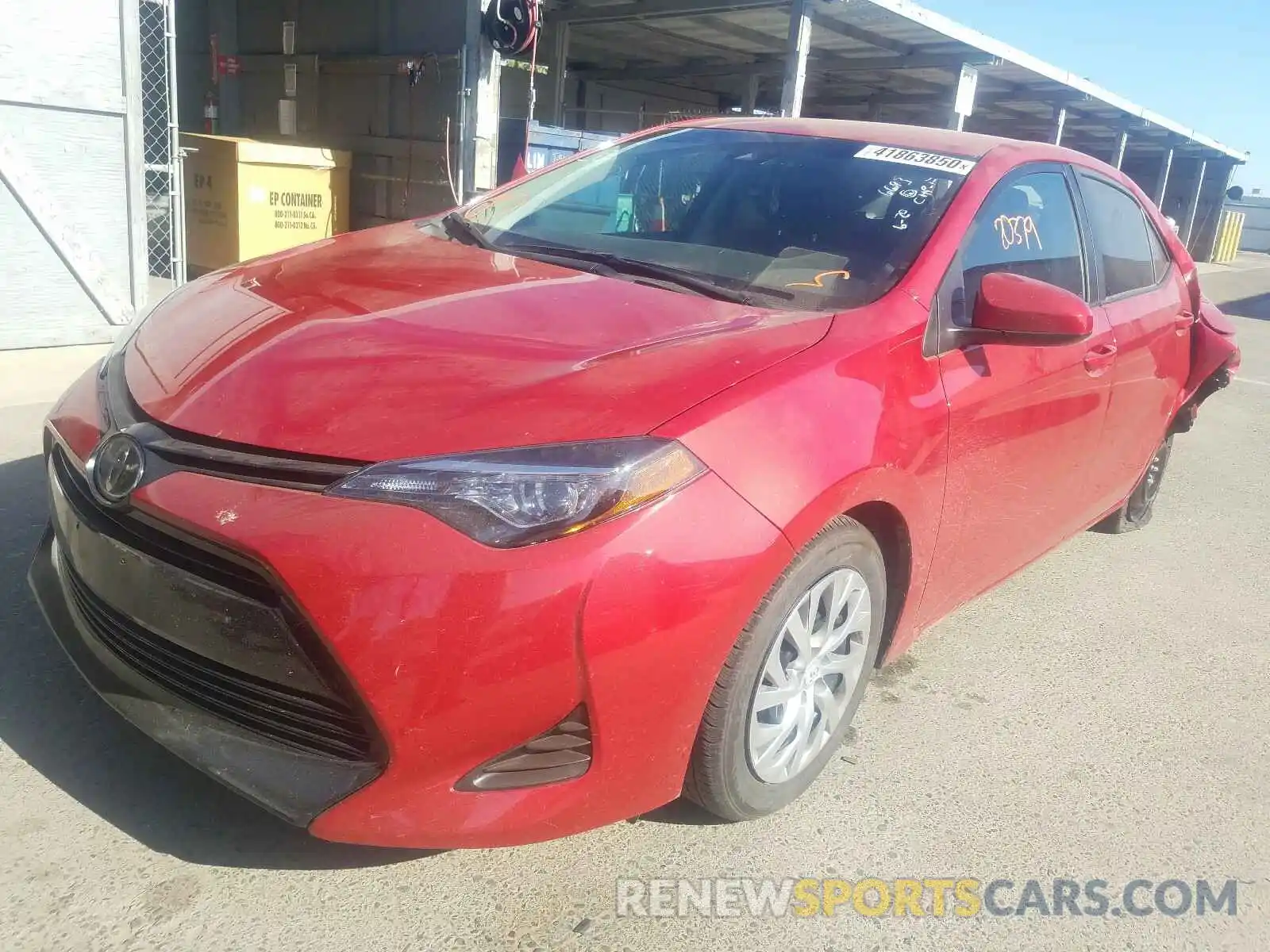 2 Photograph of a damaged car 2T1BURHE7KC202327 TOYOTA COROLLA 2019