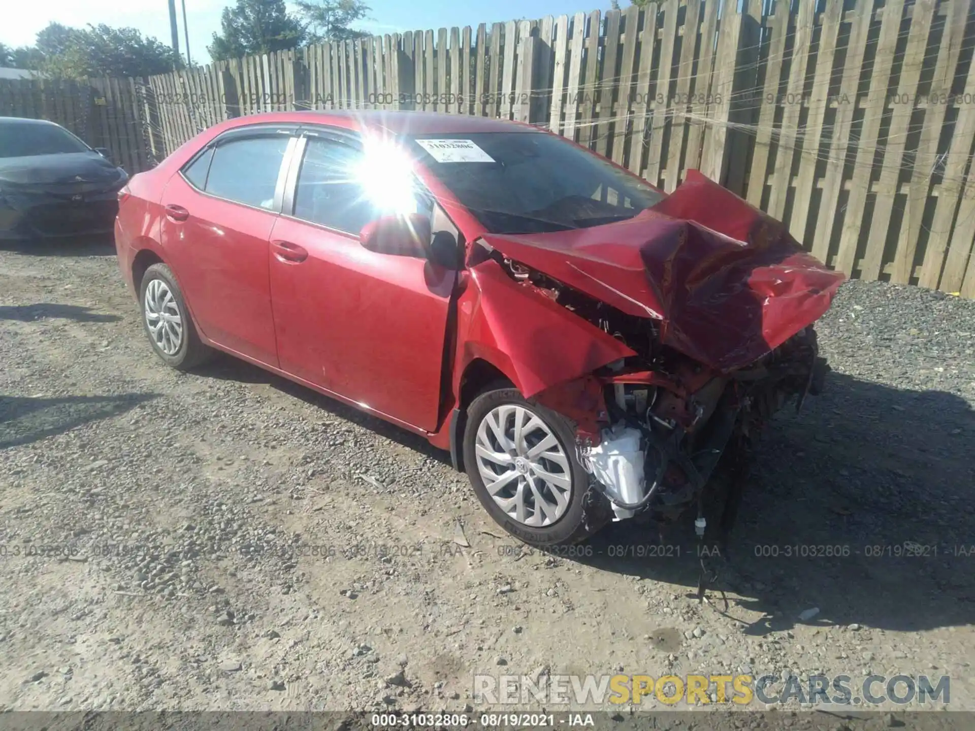 1 Photograph of a damaged car 2T1BURHE7KC208323 TOYOTA COROLLA 2019