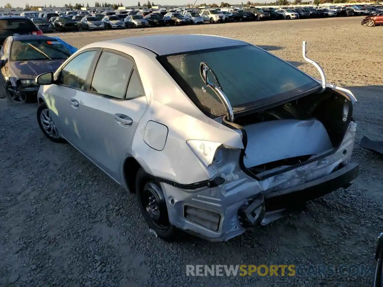 3 Photograph of a damaged car 2T1BURHE7KC212534 TOYOTA COROLLA 2019