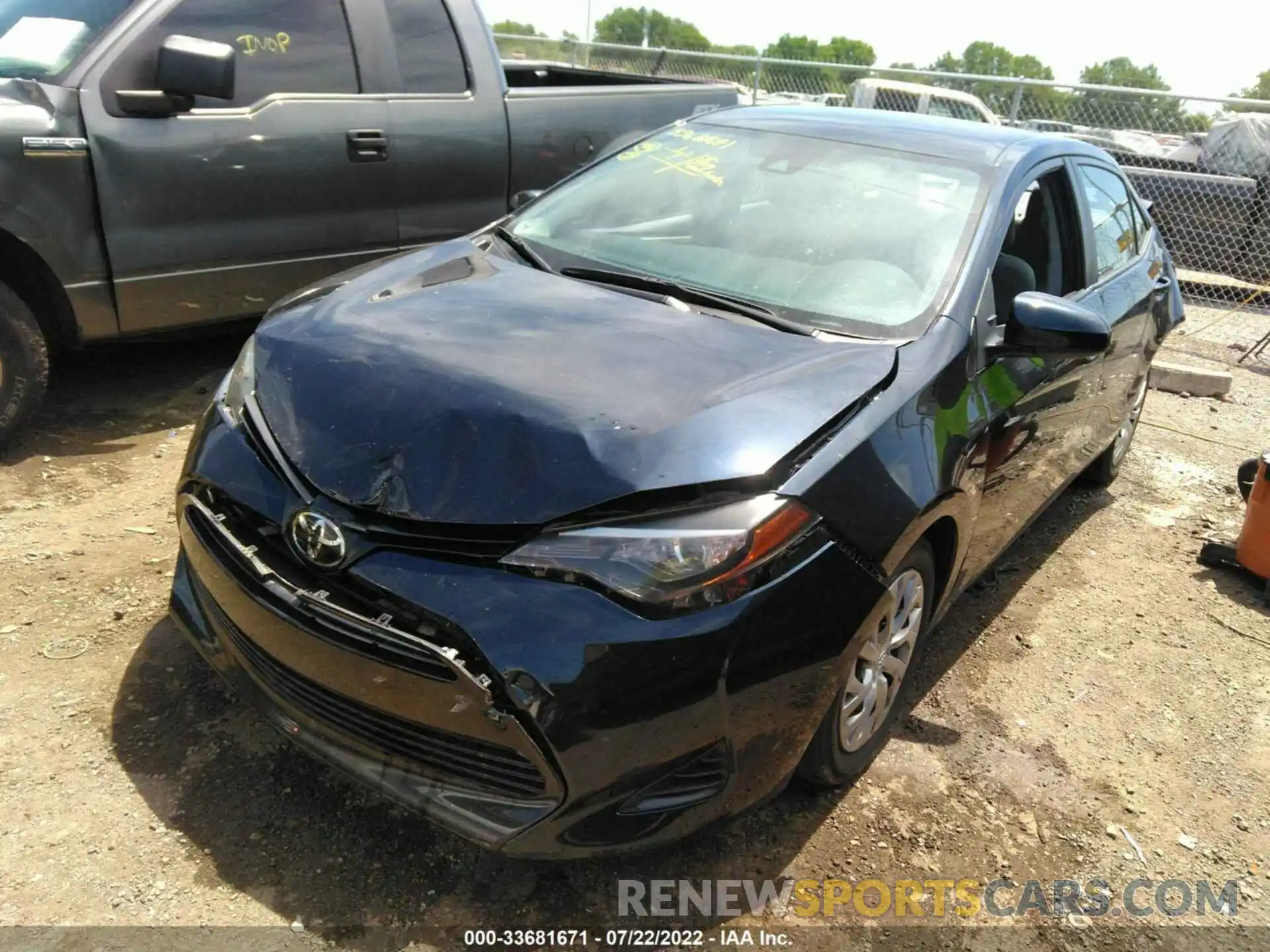 2 Photograph of a damaged car 2T1BURHE7KC222450 TOYOTA COROLLA 2019