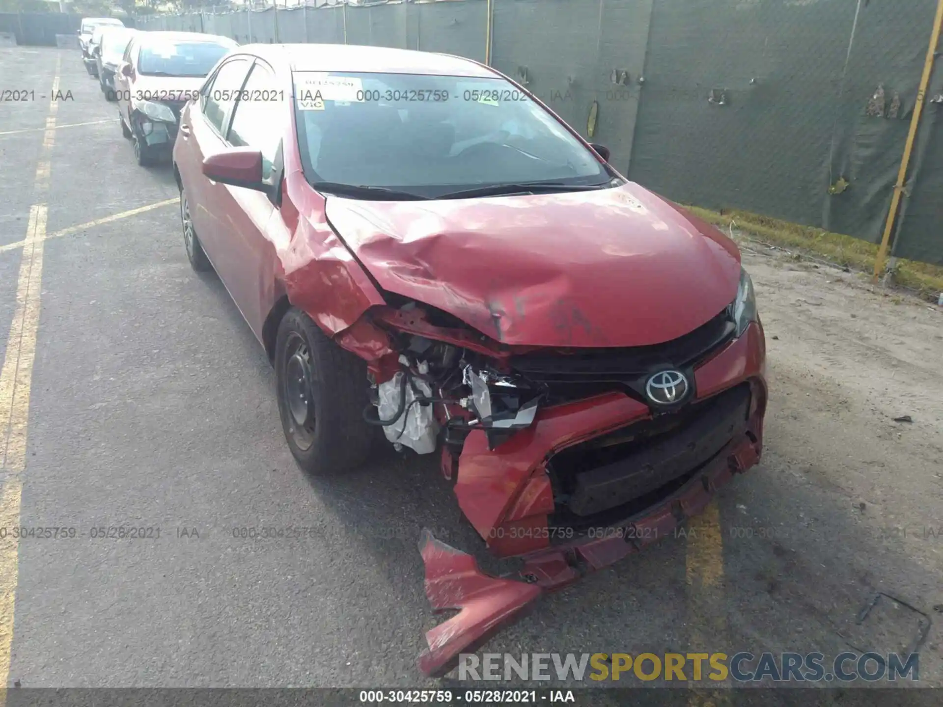 6 Photograph of a damaged car 2T1BURHE7KC222920 TOYOTA COROLLA 2019