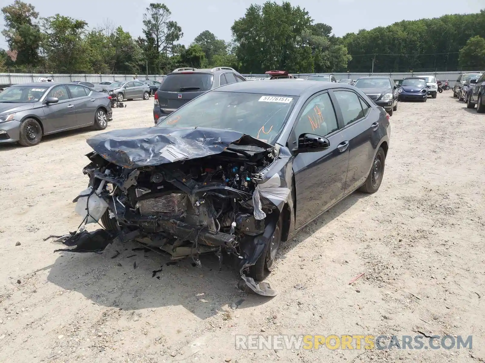 2 Photograph of a damaged car 2T1BURHE7KC224974 TOYOTA COROLLA 2019