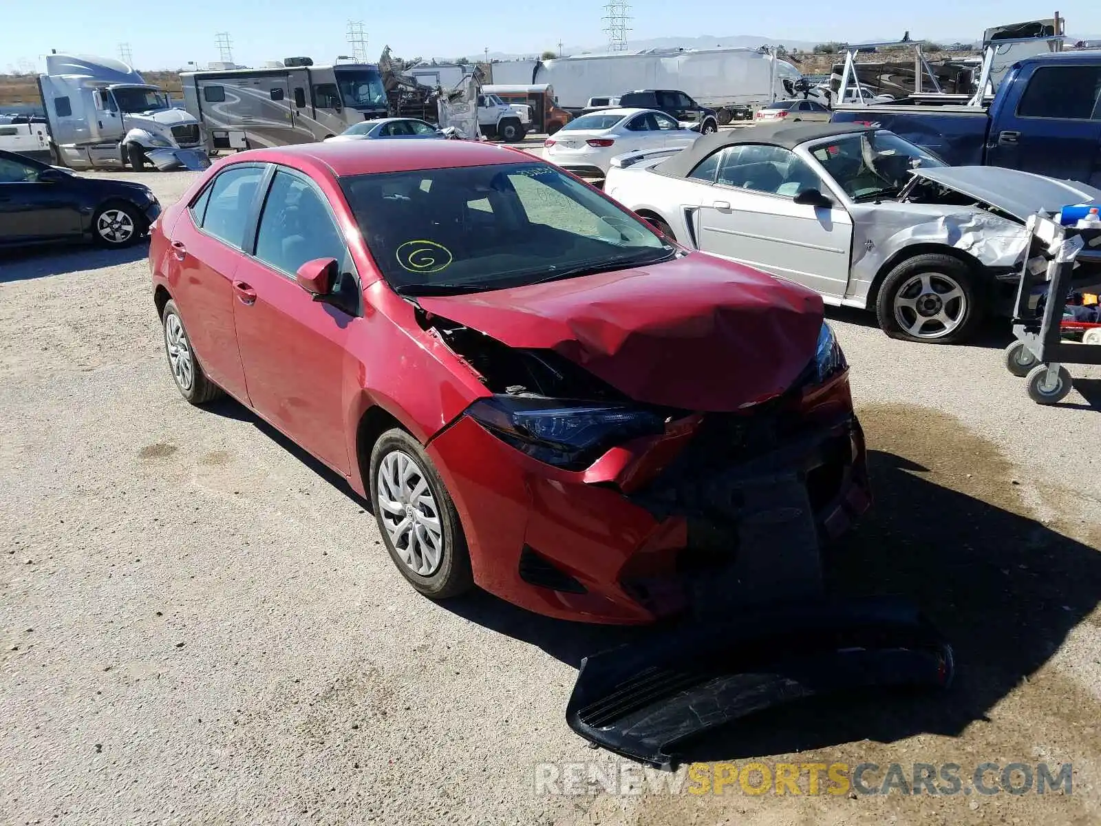 1 Photograph of a damaged car 2T1BURHE7KC225056 TOYOTA COROLLA 2019