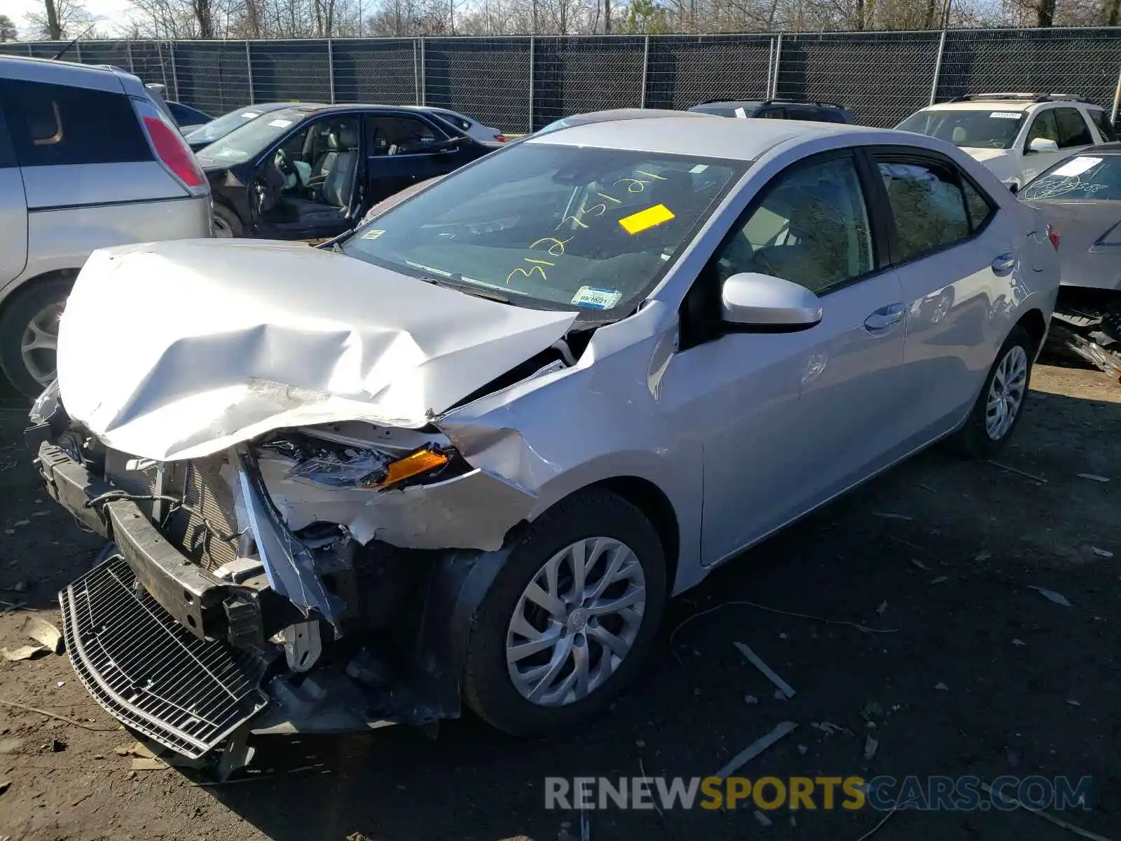 2 Photograph of a damaged car 2T1BURHE7KC235148 TOYOTA COROLLA 2019