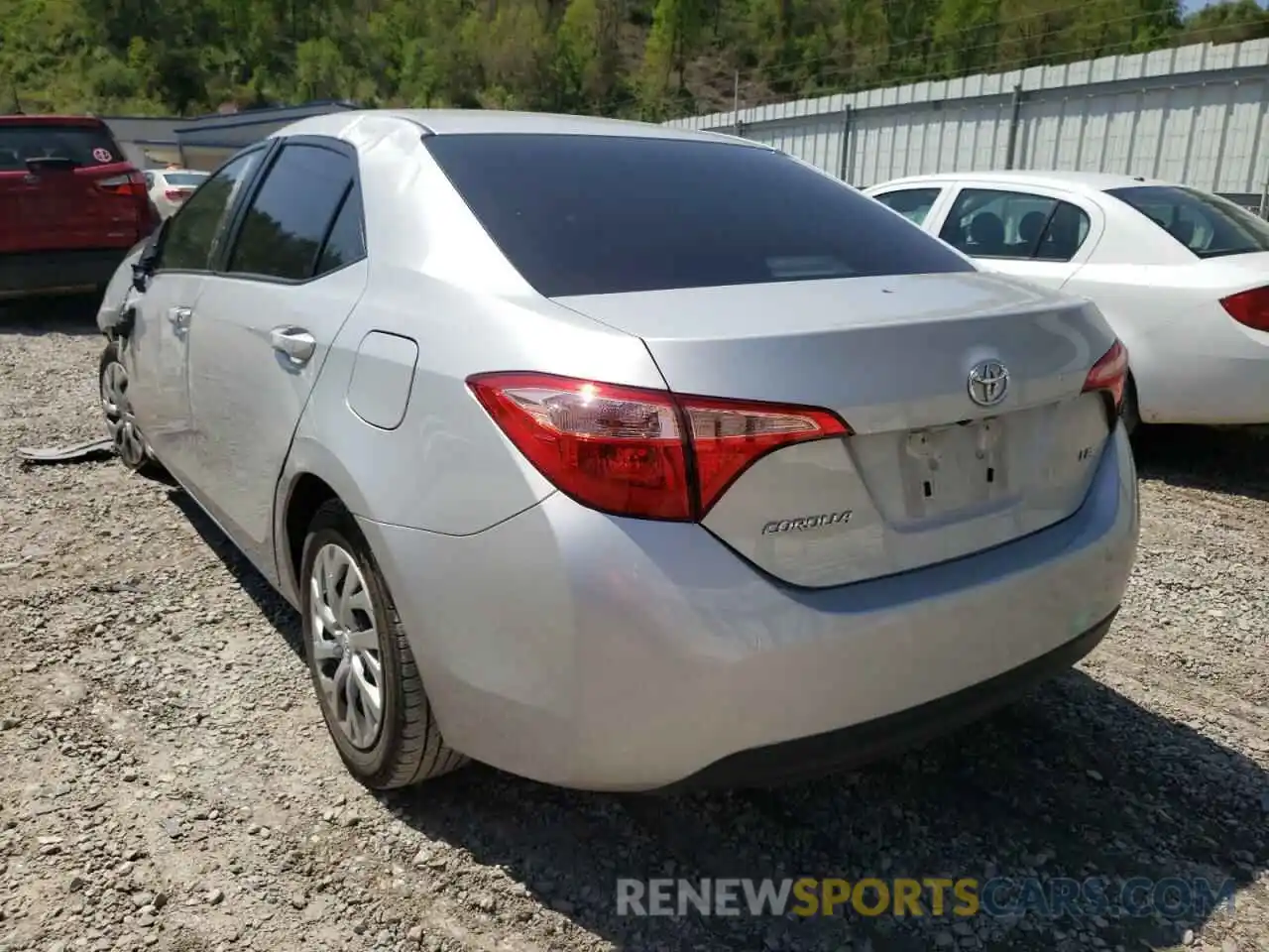 3 Photograph of a damaged car 2T1BURHE7KC244884 TOYOTA COROLLA 2019