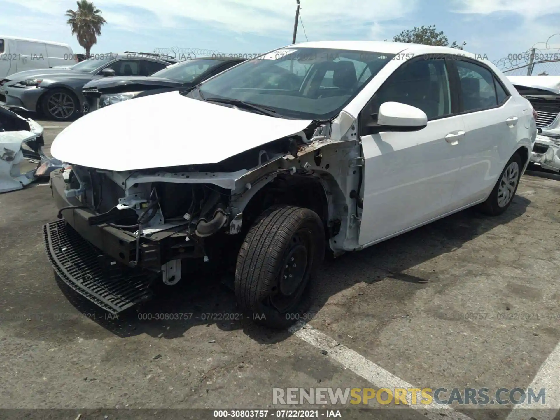 2 Photograph of a damaged car 2T1BURHE8KC157575 TOYOTA COROLLA 2019