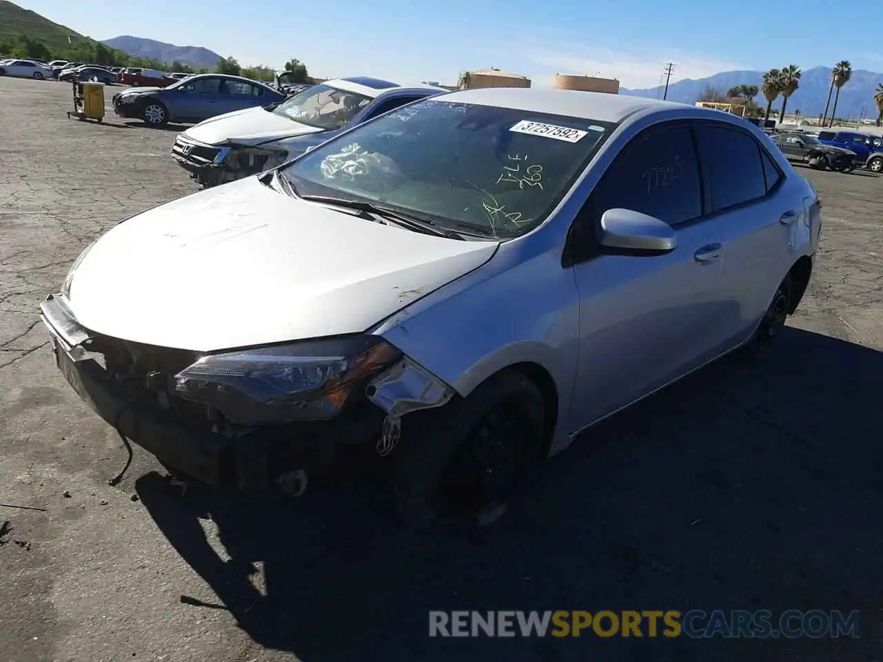 2 Photograph of a damaged car 2T1BURHE8KC157933 TOYOTA COROLLA 2019