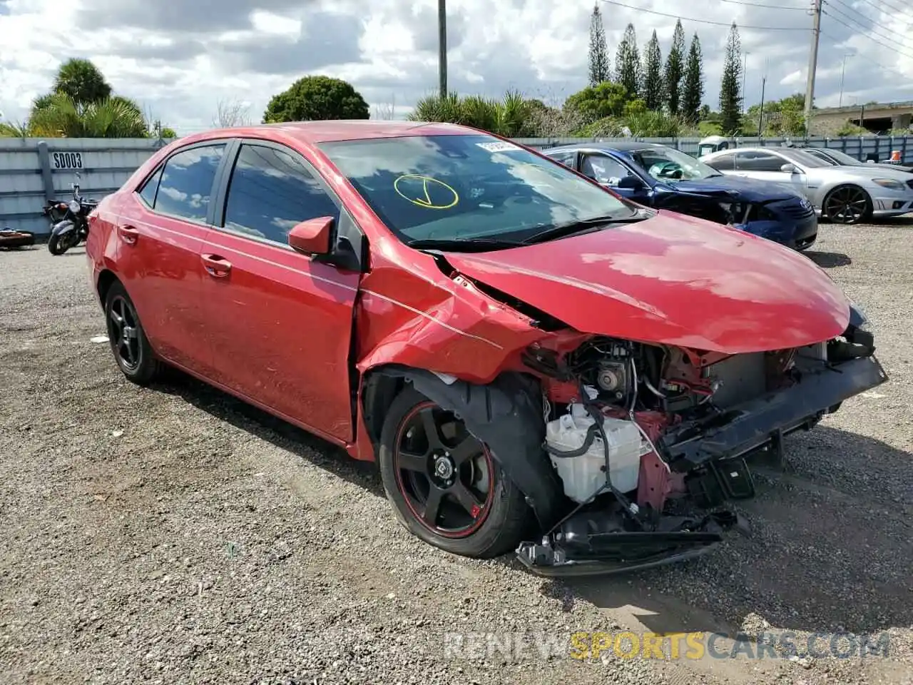 1 Photograph of a damaged car 2T1BURHE8KC158936 TOYOTA COROLLA 2019