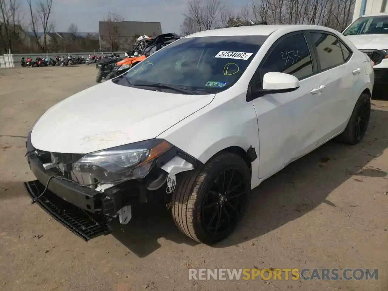 2 Photograph of a damaged car 2T1BURHE8KC167264 TOYOTA COROLLA 2019