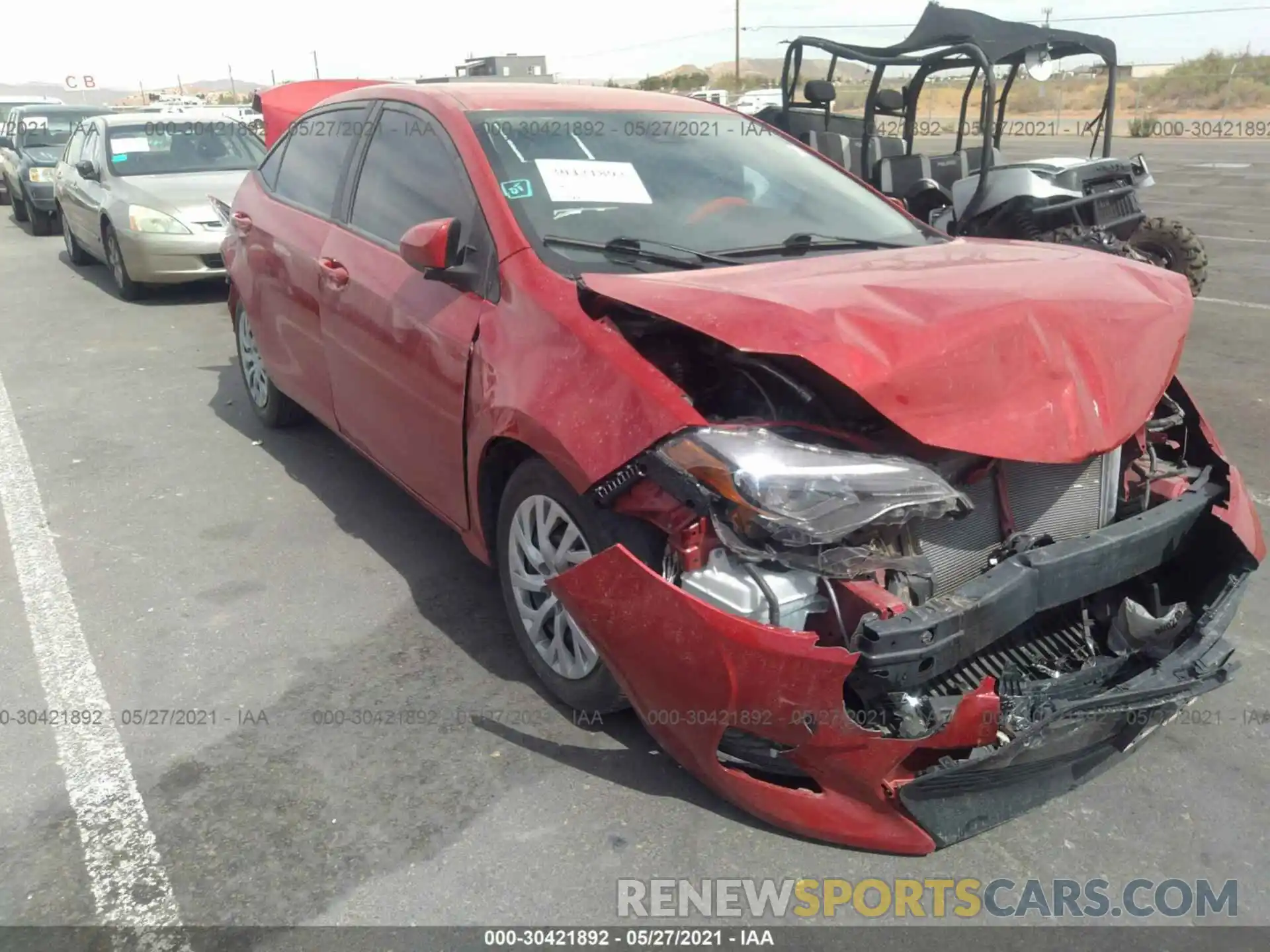 1 Photograph of a damaged car 2T1BURHE8KC192732 TOYOTA COROLLA 2019