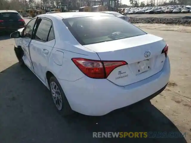 3 Photograph of a damaged car 2T1BURHE8KC196697 TOYOTA COROLLA 2019