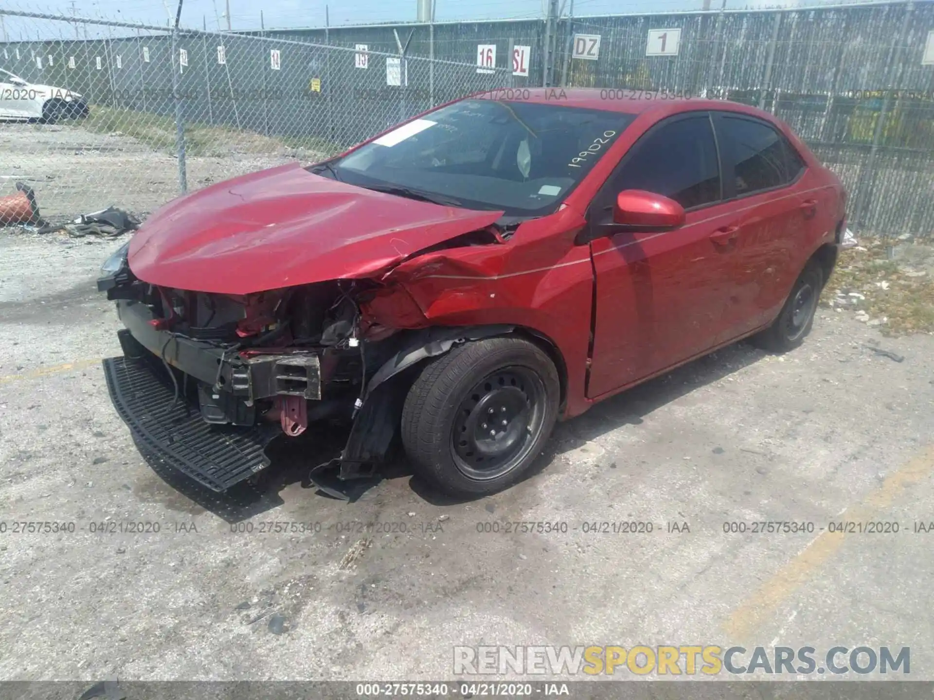 2 Photograph of a damaged car 2T1BURHE8KC199020 TOYOTA COROLLA 2019