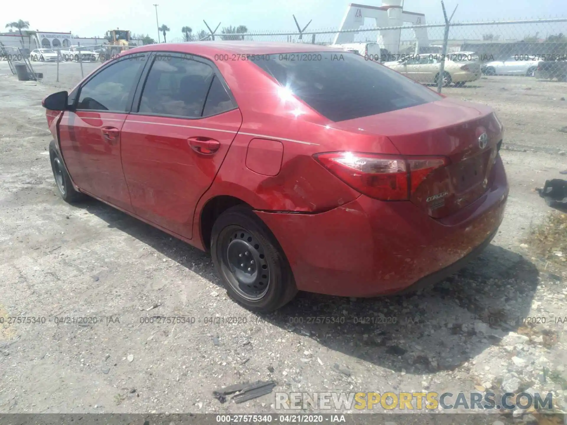 3 Photograph of a damaged car 2T1BURHE8KC199020 TOYOTA COROLLA 2019