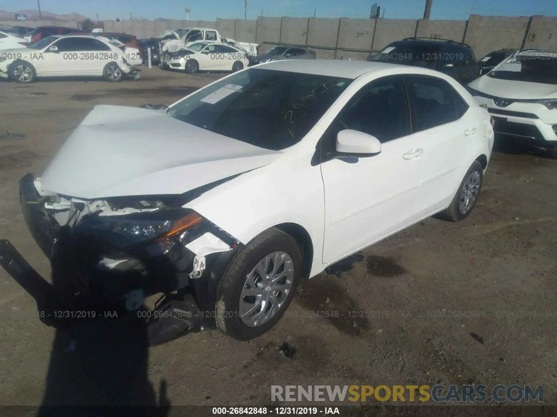 2 Photograph of a damaged car 2T1BURHE8KC204989 TOYOTA COROLLA 2019