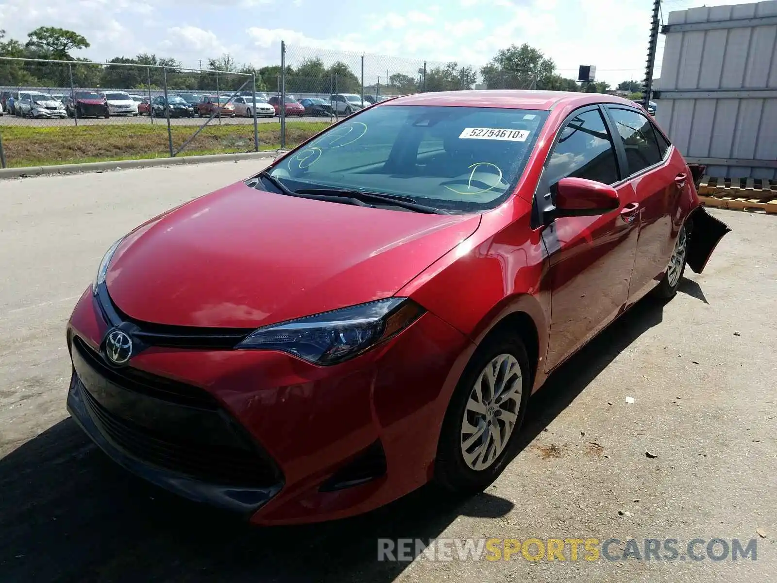 2 Photograph of a damaged car 2T1BURHE8KC206998 TOYOTA COROLLA 2019