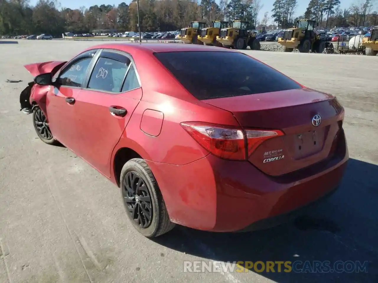 3 Photograph of a damaged car 2T1BURHE8KC224191 TOYOTA COROLLA 2019