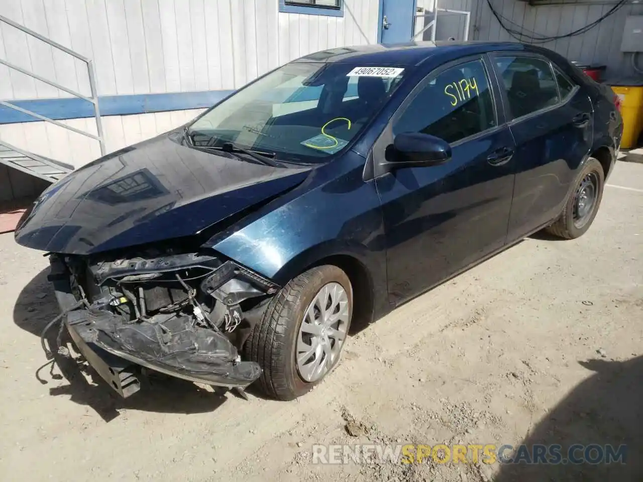 2 Photograph of a damaged car 2T1BURHE8KC230945 TOYOTA COROLLA 2019