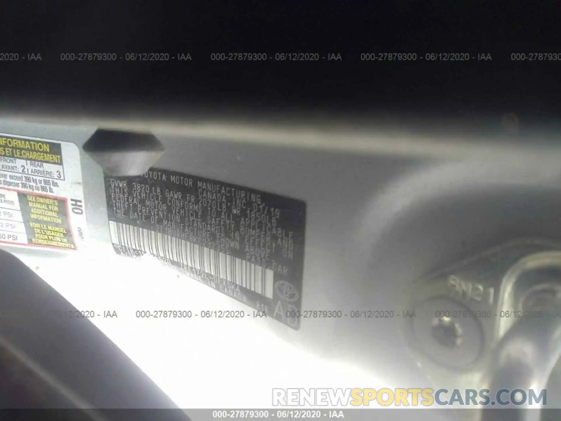 9 Photograph of a damaged car 2T1BURHE8KC232355 TOYOTA COROLLA 2019