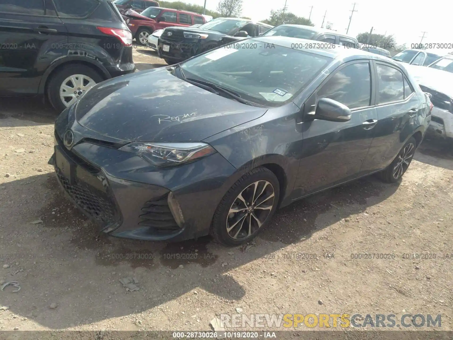 2 Photograph of a damaged car 2T1BURHE8KC237782 TOYOTA COROLLA 2019