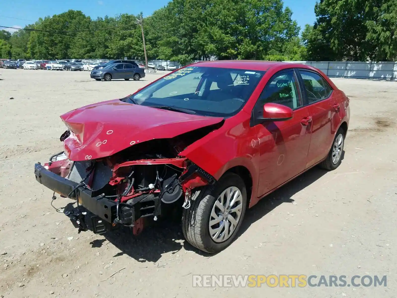 2 Photograph of a damaged car 2T1BURHE9KC128683 TOYOTA COROLLA 2019