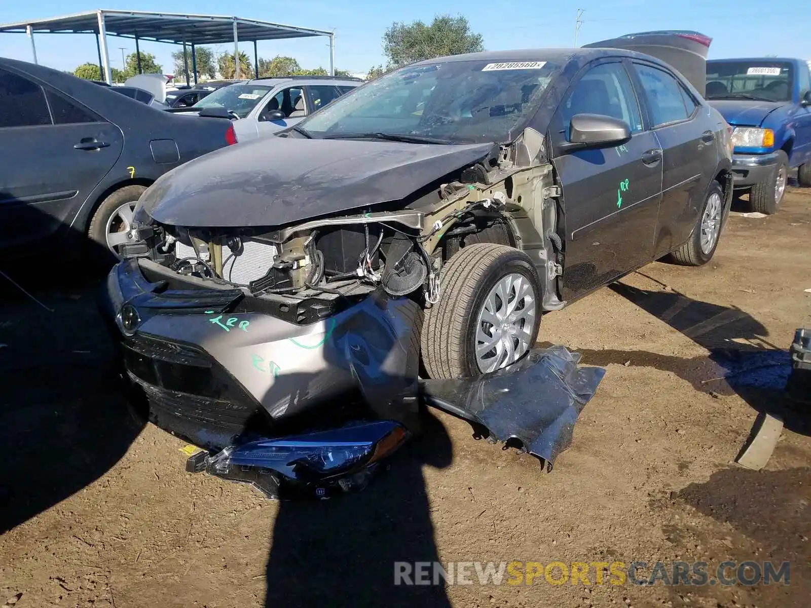 2 Photograph of a damaged car 2T1BURHE9KC155334 TOYOTA COROLLA 2019