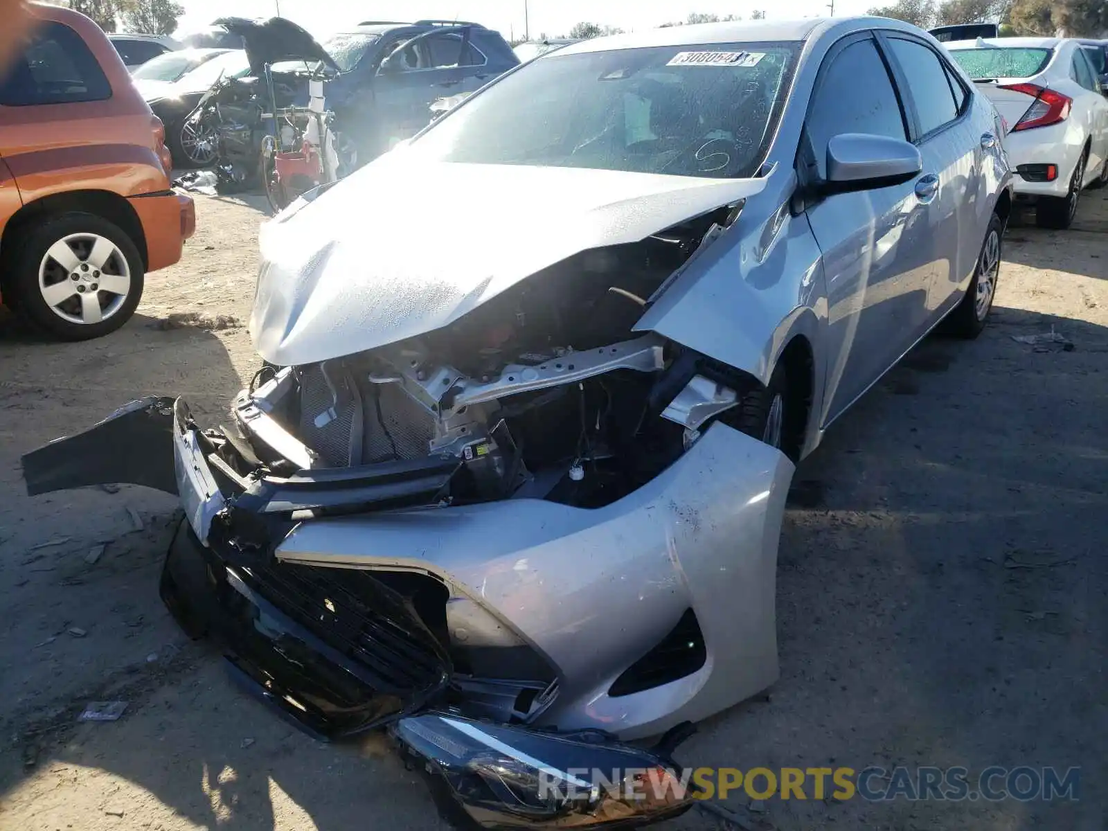 2 Photograph of a damaged car 2T1BURHE9KC173543 TOYOTA COROLLA 2019