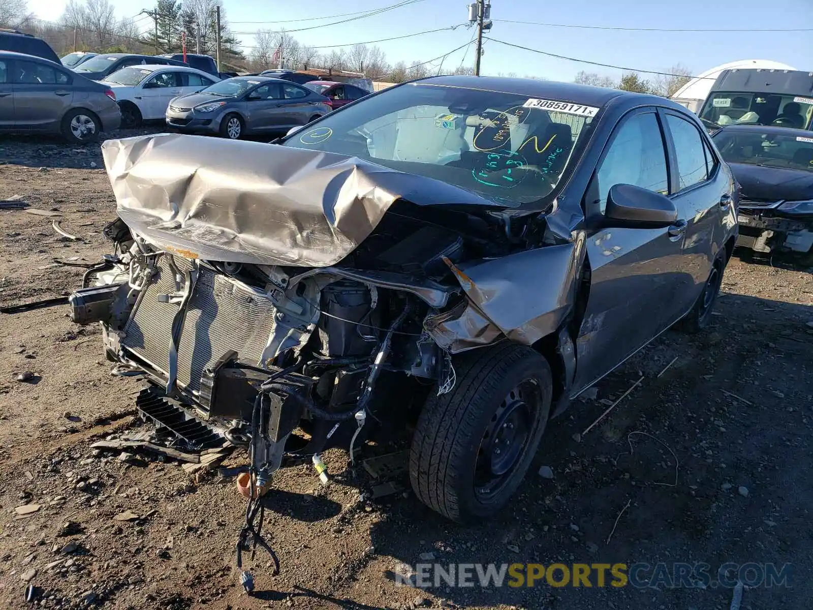 2 Photograph of a damaged car 2T1BURHE9KC180959 TOYOTA COROLLA 2019