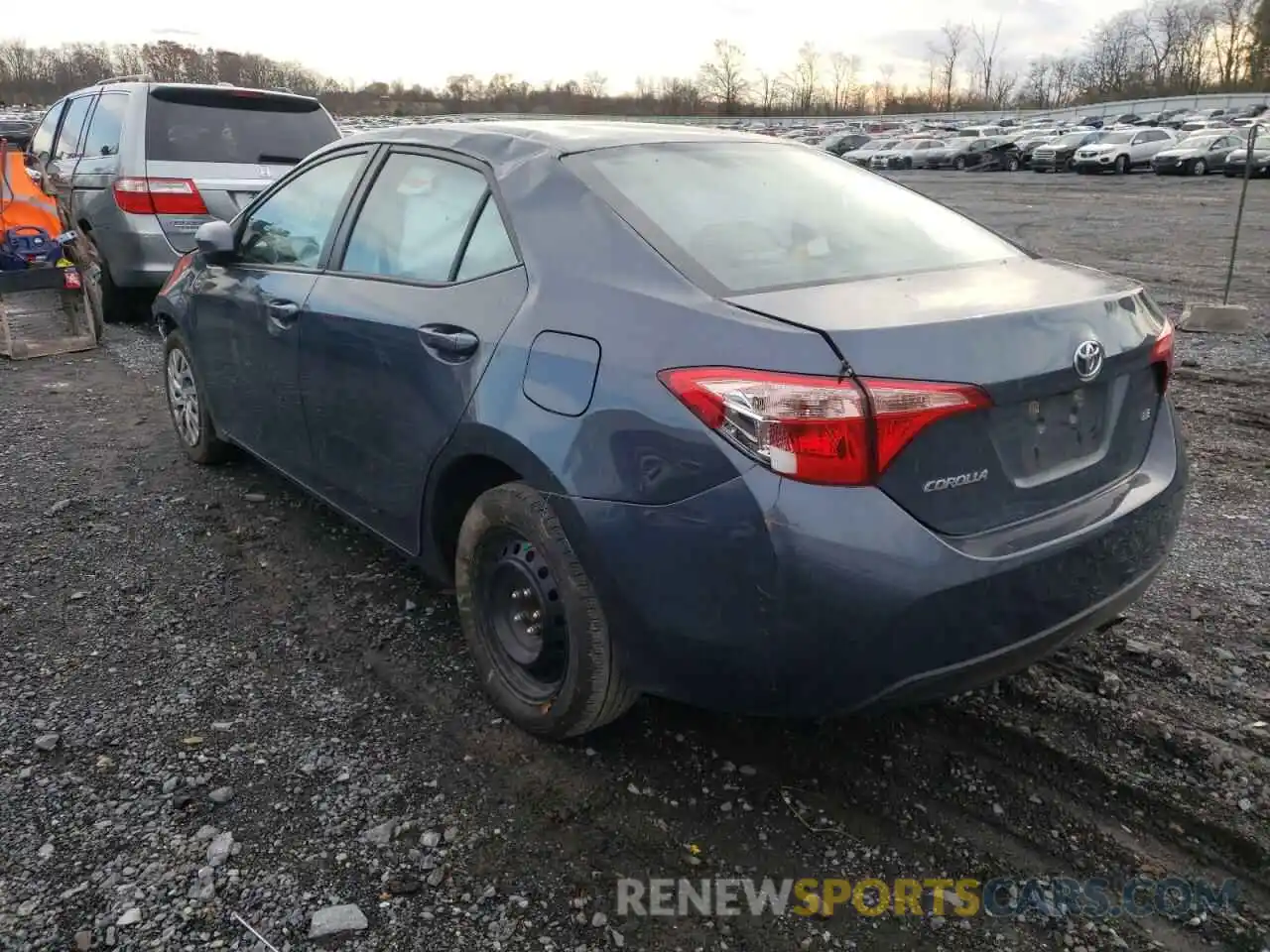 3 Photograph of a damaged car 2T1BURHE9KC181027 TOYOTA COROLLA 2019