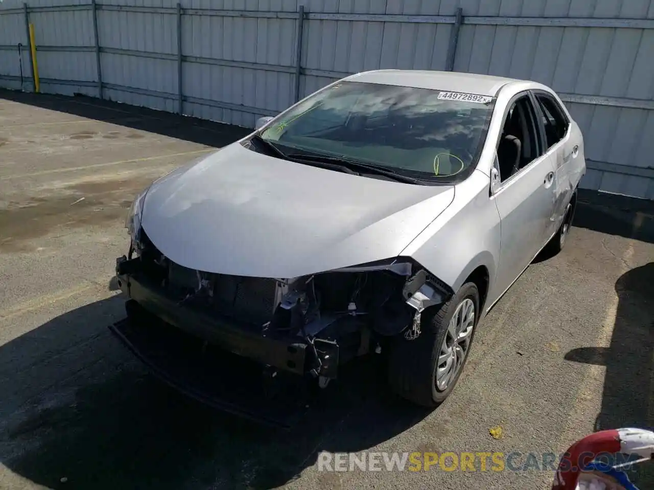 2 Photograph of a damaged car 2T1BURHE9KC186924 TOYOTA COROLLA 2019