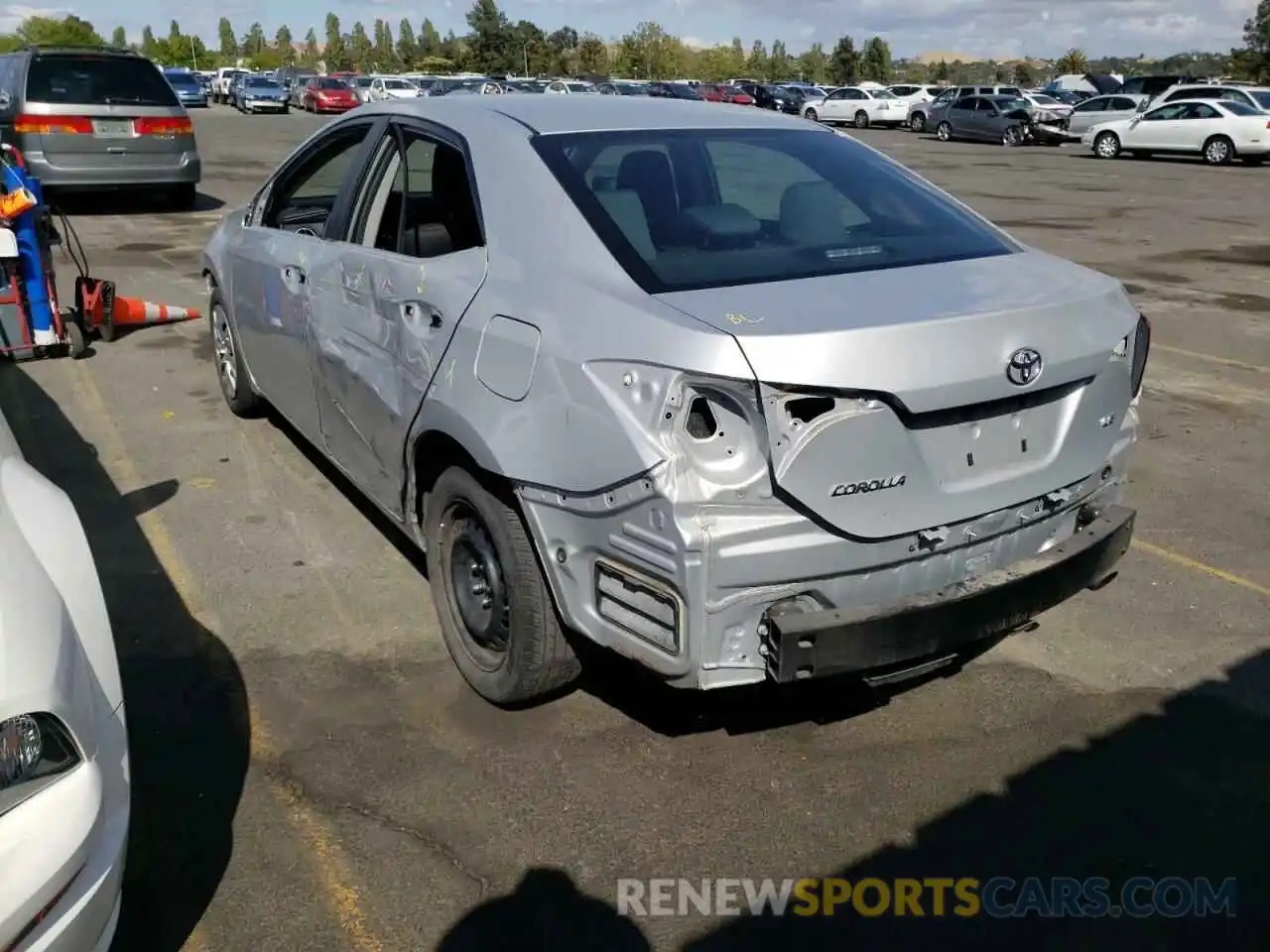 3 Photograph of a damaged car 2T1BURHE9KC186924 TOYOTA COROLLA 2019