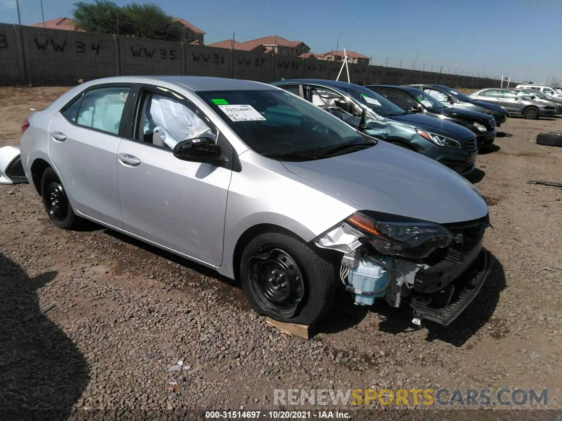 1 Photograph of a damaged car 2T1BURHE9KC199219 TOYOTA COROLLA 2019