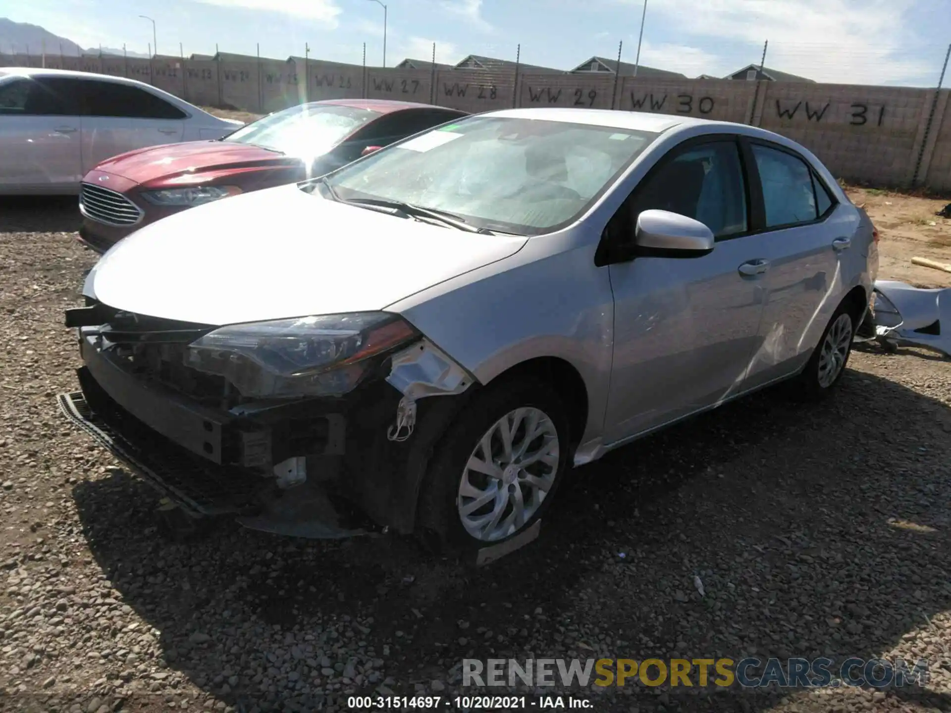 2 Photograph of a damaged car 2T1BURHE9KC199219 TOYOTA COROLLA 2019